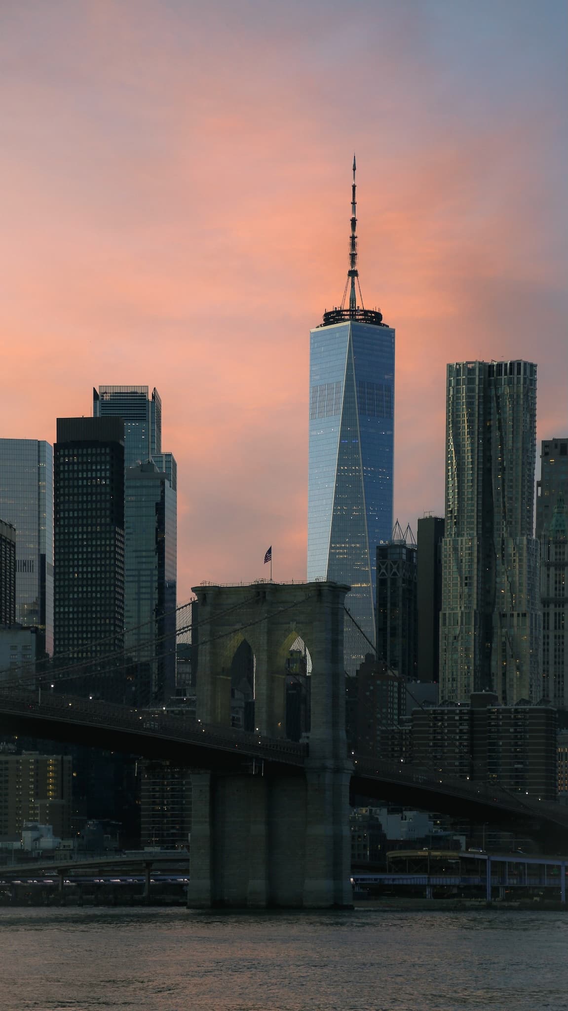 Pink Sky, Brooklyn Bridge